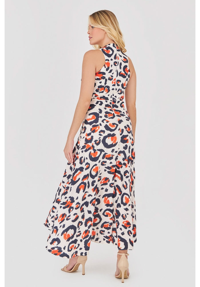 Deep Midi Printed Dress - Golden Hour